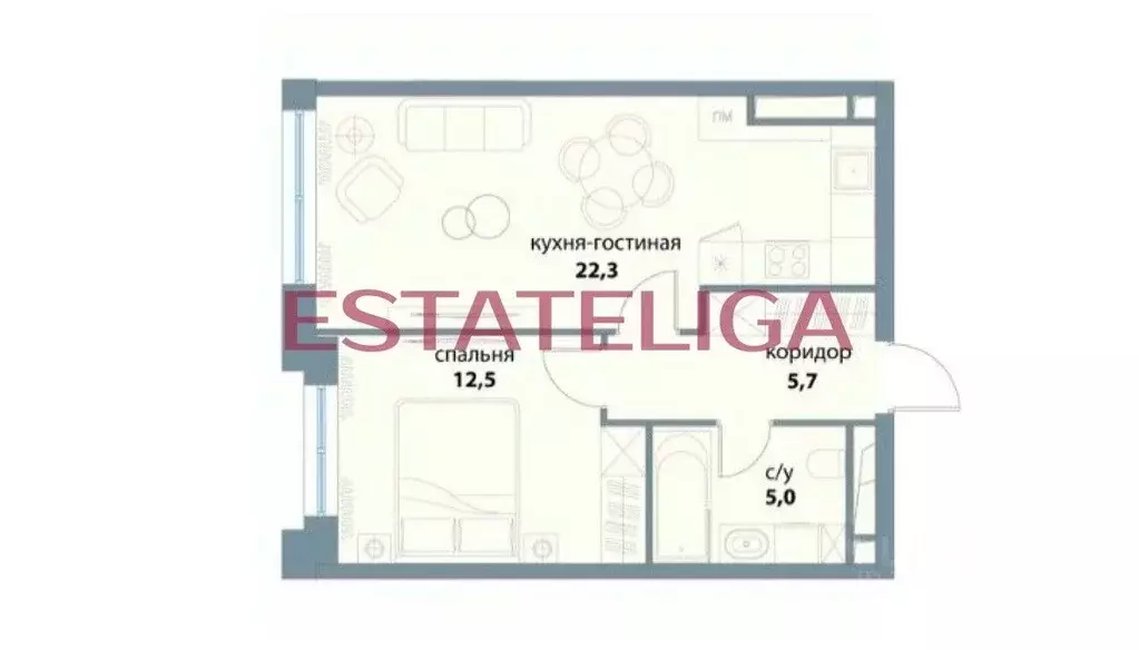 1-к кв. Москва ул. Василия Ланового, 7 (45.8 м) - Фото 2