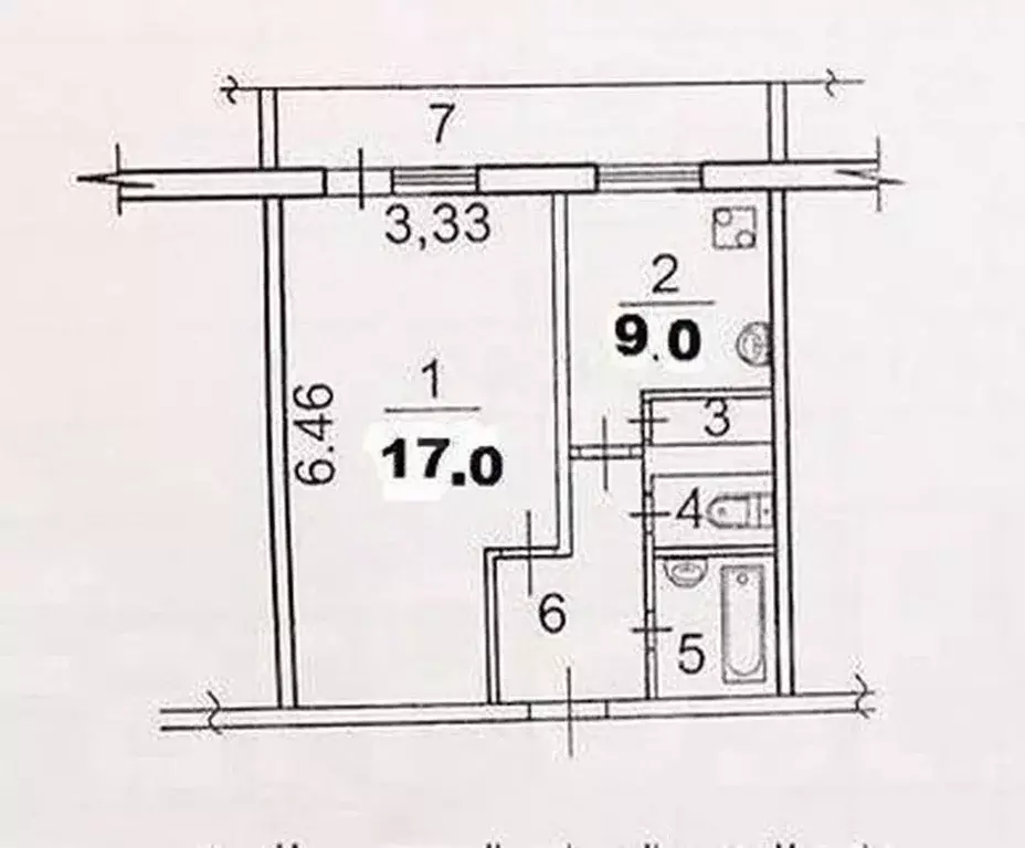 1-к кв. Татарстан, Казань ул. Четаева, 66 (34.6 м) - Фото 2