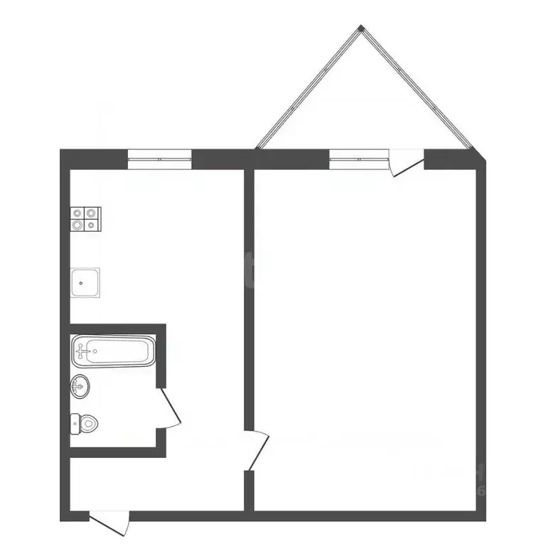 1-к кв. Тульская область, Тула ул. Вильямса, 8 (33.0 м) - Фото 2