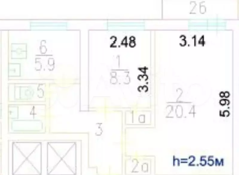 2-к. квартира, 45 м, 8/14 эт. - Фото 0