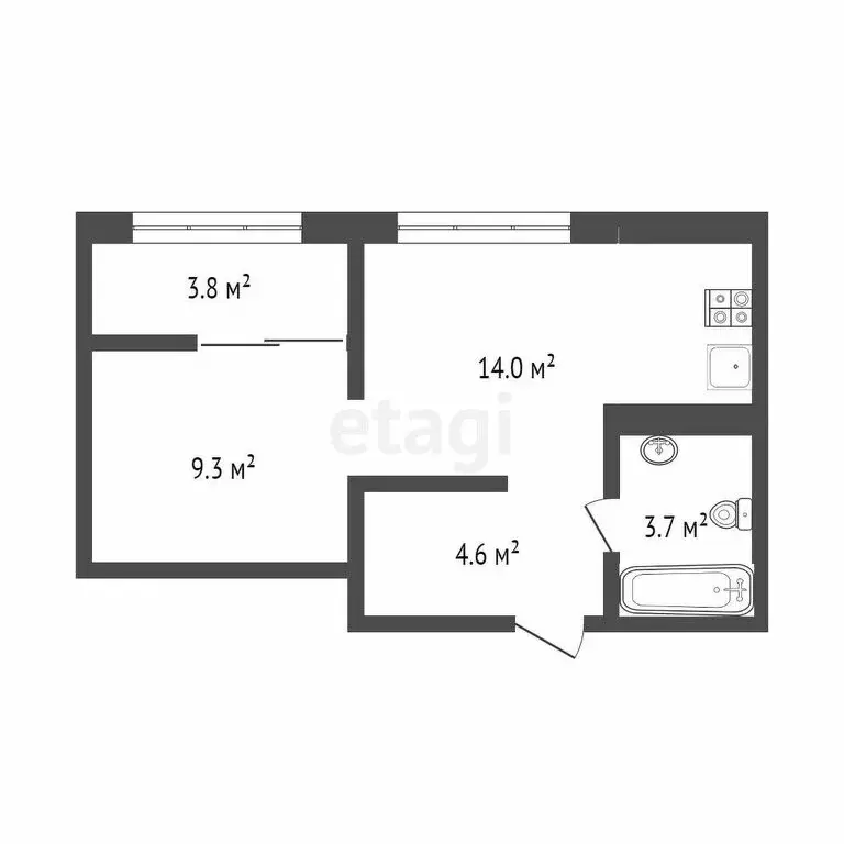 1-комнатная квартира: Тюмень, улица Михаила Сперанского, 41к1 (31.5 м) - Фото 0