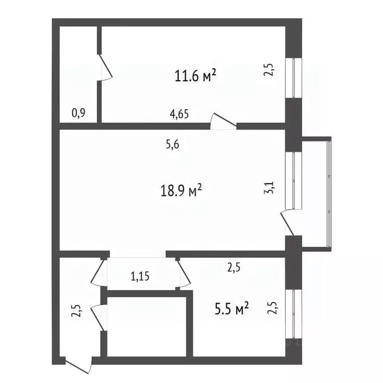 2-к кв. Красноярский край, Канск Московская ул., 16 (44.8 м) - Фото 2