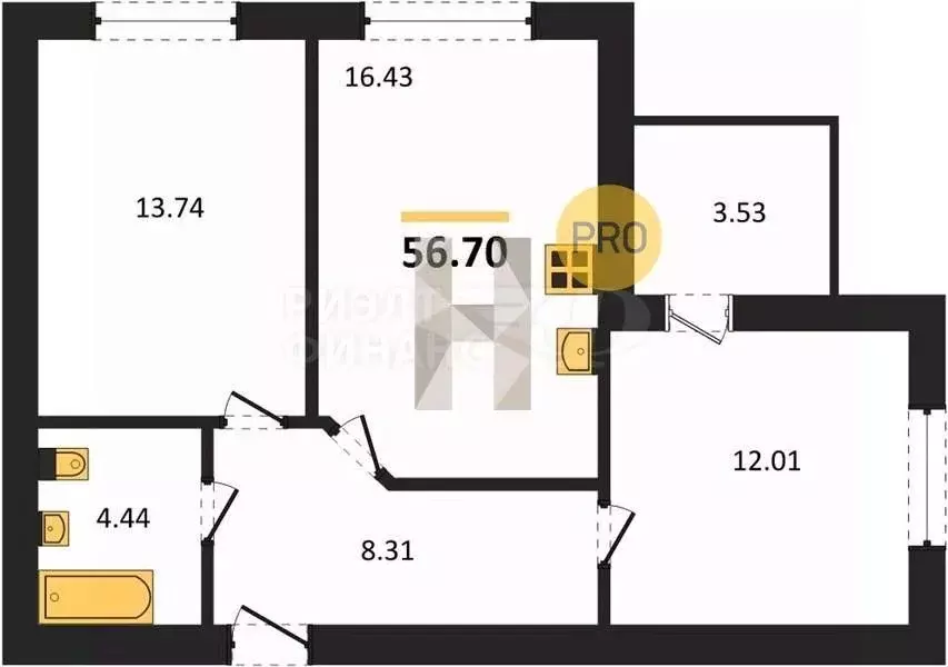 2-к кв. Калининградская область, Калининград Коммунистическая ул. ... - Фото 2