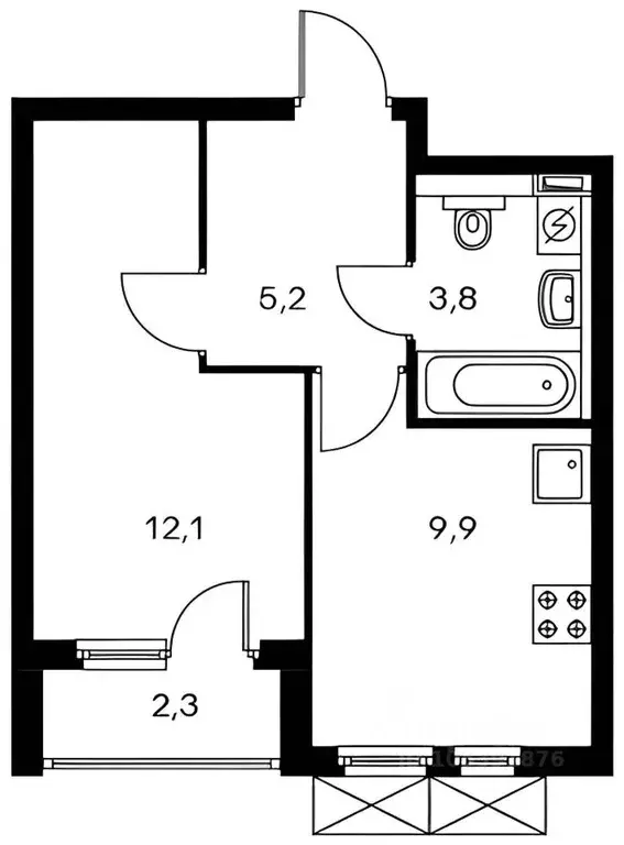 1-к кв. Краснодарский край, Новороссийск ул. Григорьева, 12 (32.3 м) - Фото 1