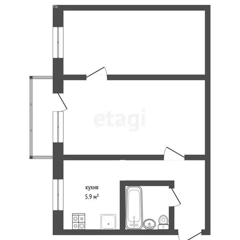 2-комнатная квартира: Тамбов, Мичуринская улица, 84 (42.7 м) - Фото 0
