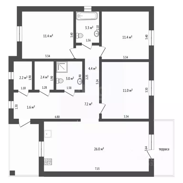 Дом в Тюменская область, Тюмень СОСН Березовое Озеро тер.,  (130 м) - Фото 2