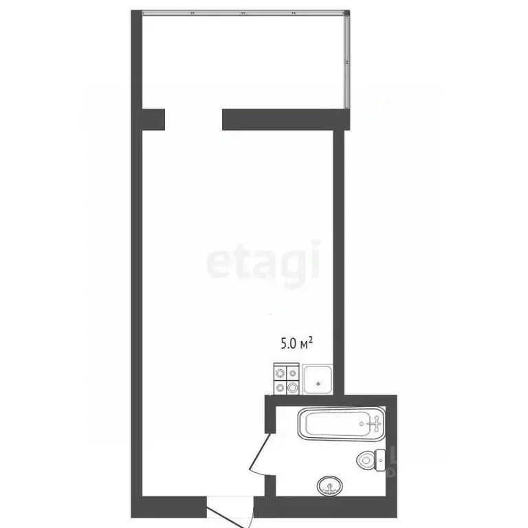 Студия Тюменская область, Тюмень Шаимский проезд, 14А (12.8 м) - Фото 2