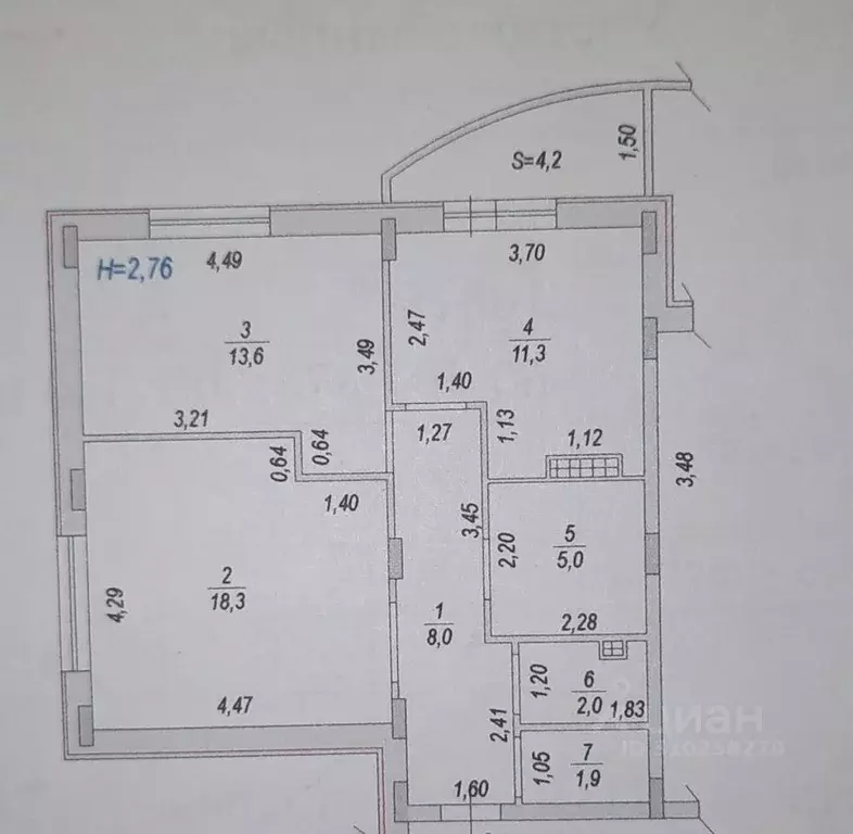 2-к кв. Ростовская область, Ростов-на-Дону просп. Ленина, 46Б (60.0 м) - Фото 0