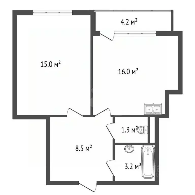1-к кв. Санкт-Петербург дор. Кушелевская, 3к11 (44.0 м) - Фото 1