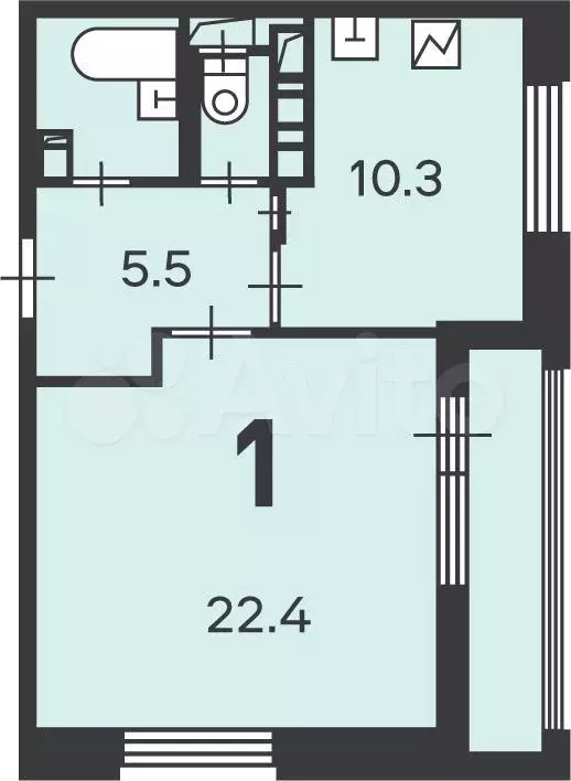 Аукцион: 1-к. квартира, 42,4 м, 20/24 эт. - Фото 1