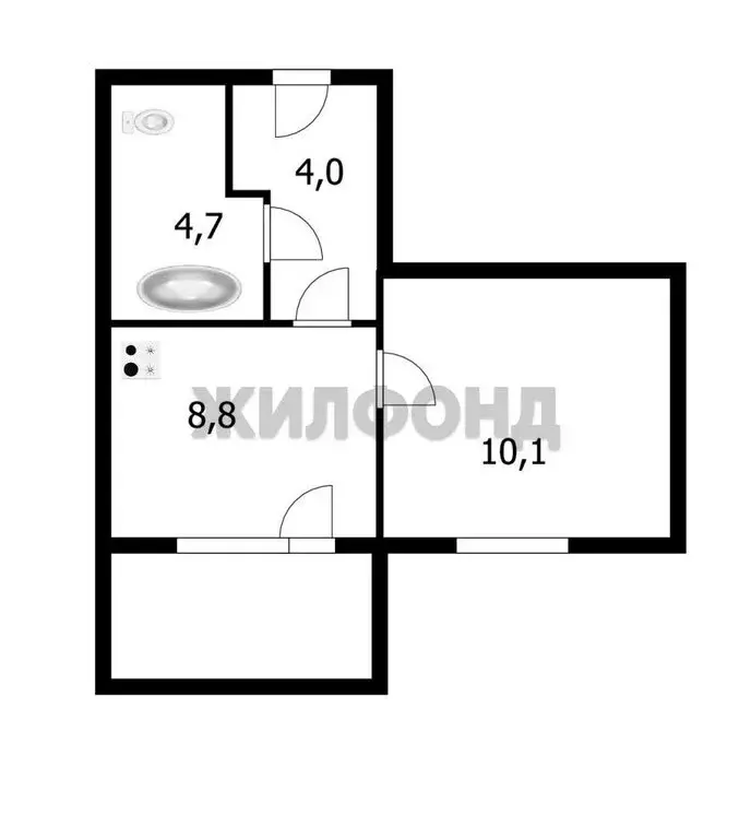 1-комнатная квартира: Новосибирск, улица Сибиряков-Гвардейцев, 53/9 ... - Фото 1
