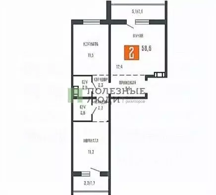 2-к кв. Курганская область, Курган ул. Коли Мяготина, 34Бк1 (54.2 м) - Фото 2