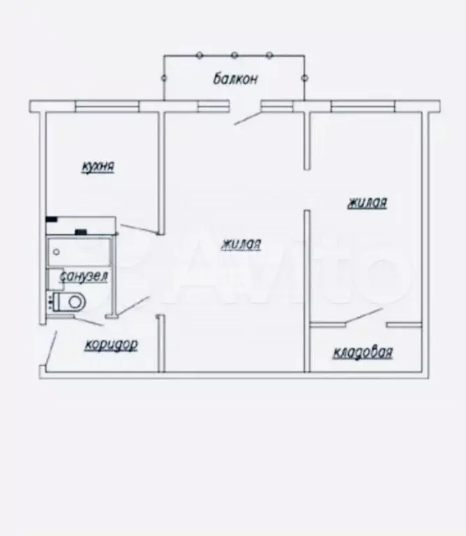 2-к. квартира, 41,8 м, 4/5 эт. - Фото 0