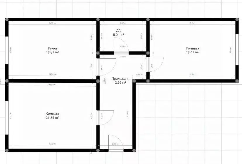 2-к кв. Кабардино-Балкария, Нальчик ул. Тарчокова (74.0 м) - Фото 2