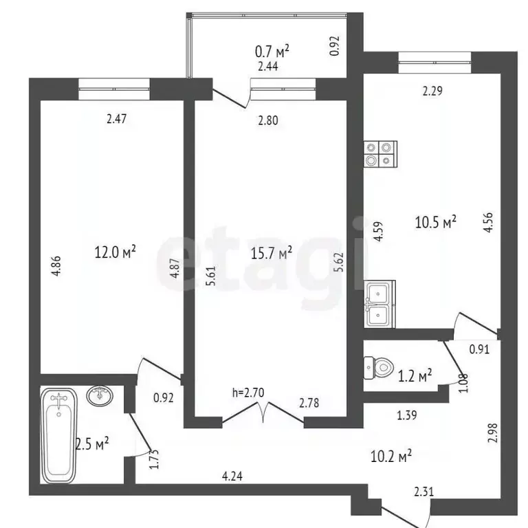 2-к кв. Мордовия, Саранск Московская ул., 36 (55.1 м) - Фото 2