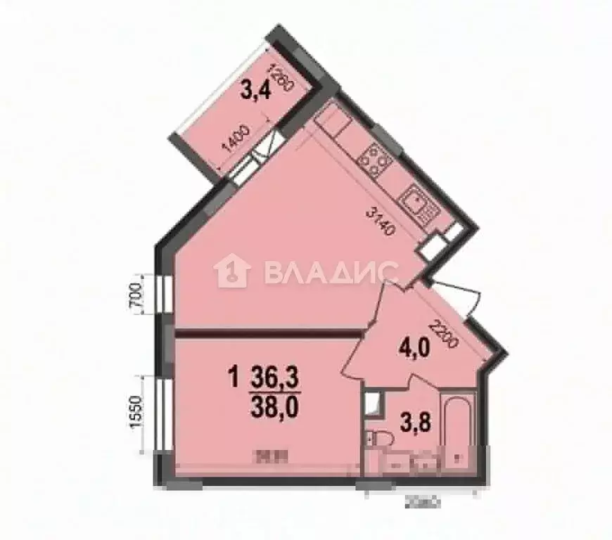 1-комнатная квартира: Владимир, Смоленская улица, 3 (38 м) - Фото 1