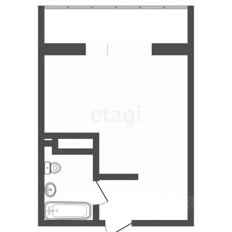 Студия Тюменская область, Тюмень ул. Новоселов, 117 (24.2 м) - Фото 1
