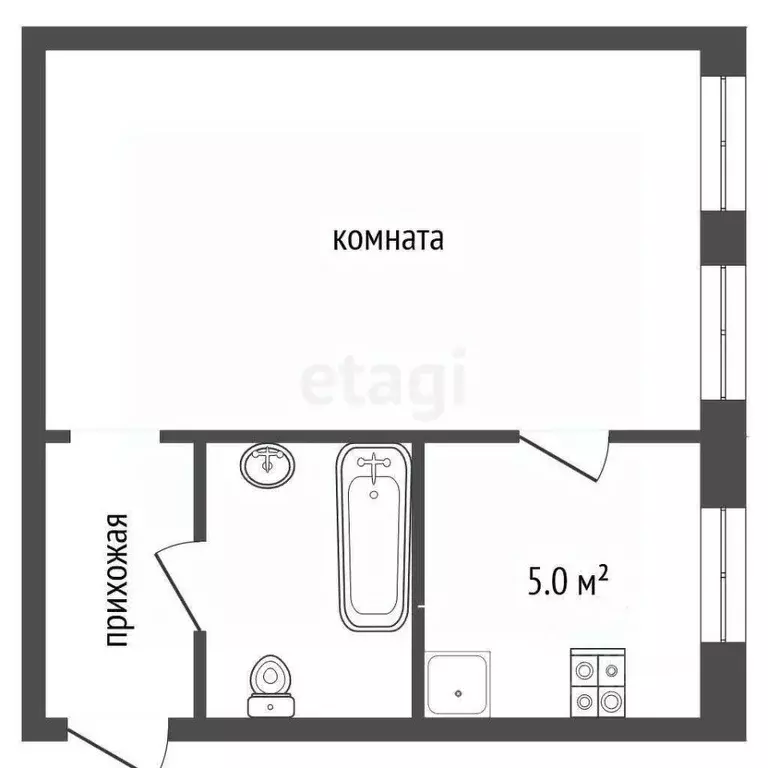 1-к кв. Оренбургская область, Оренбург ул. Абдрашитова, 259 (30.0 м) - Фото 1