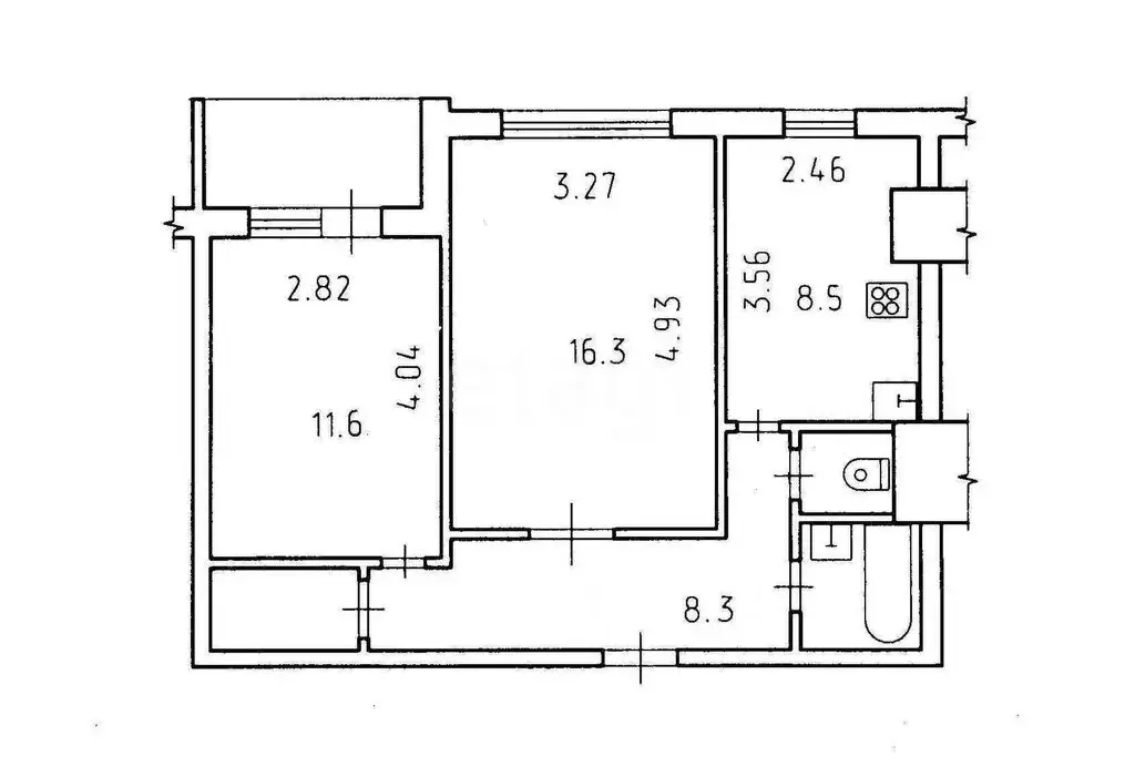 2-комнатная квартира: Казань, улица Комиссара Габишева, 1 (49.8 м) - Фото 0
