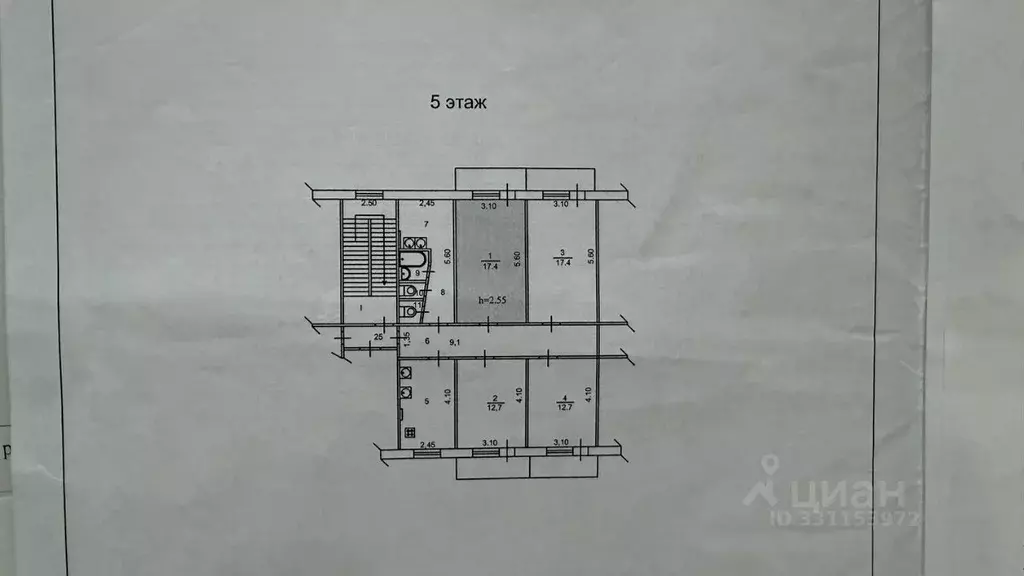 Студия Иркутская область, Иркутск Юбилейный мкр, 36Б (17.4 м) - Фото 2