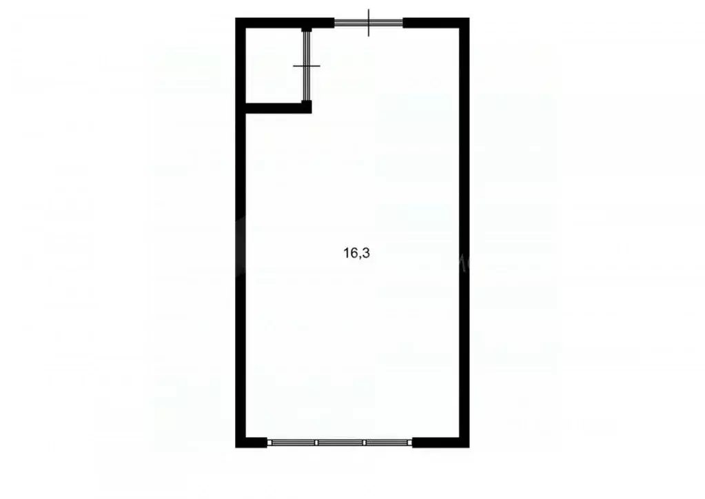 Студия Тюменская область, Тюмень Тульская ул., 8 (18.4 м) - Фото 1