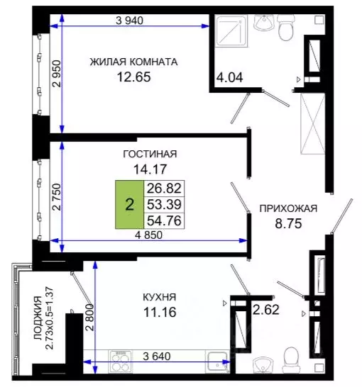 2-к кв. Ростовская область, Ростов-на-Дону Нефтекачка кв-л, Октябрь ... - Фото 0