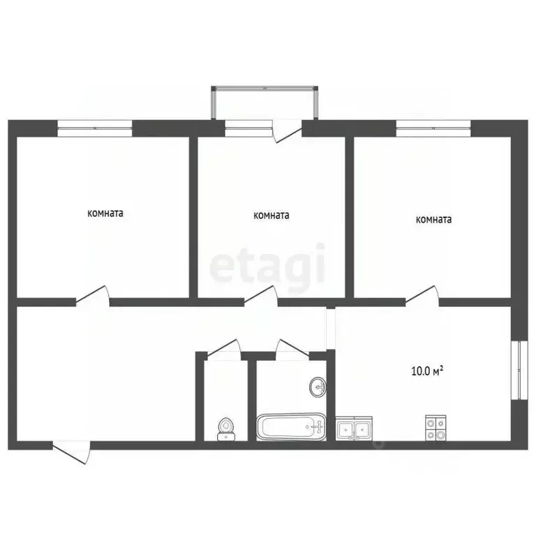 3-к кв. Калужская область, Калуга ул. Салтыкова-Щедрина, 52 (82.6 м) - Фото 2