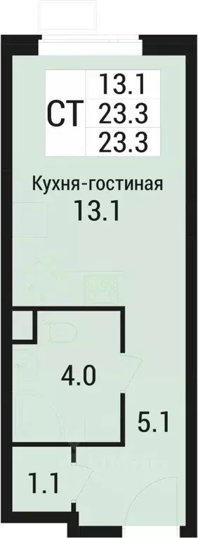 Студия Московская область, Люберцы городской округ, Малаховка пгт Дом ... - Фото 0