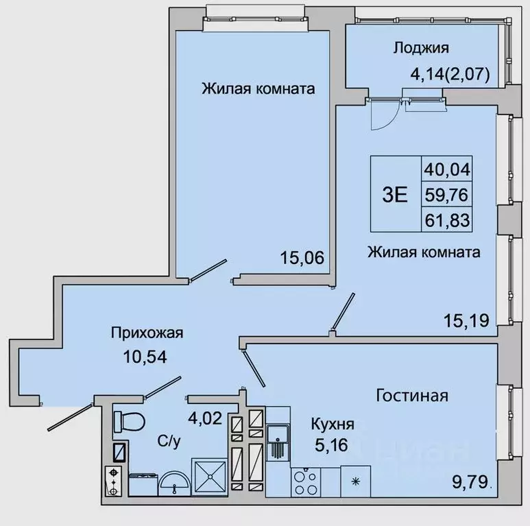 3-к кв. Ростовская область, Батайск ул. Булгакова, 11 (61.83 м) - Фото 0