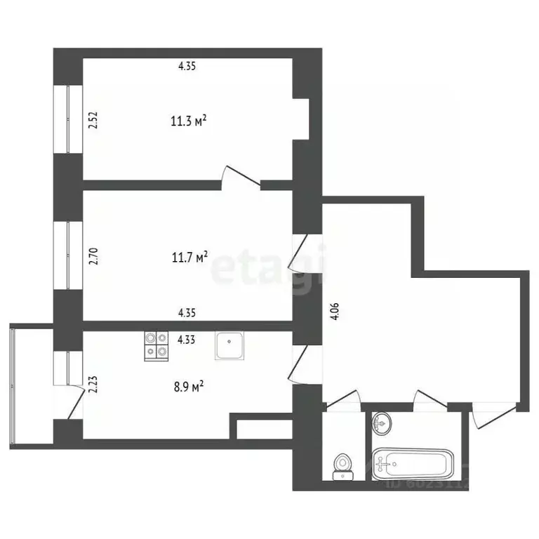 2-к кв. Пермский край, Пермь ул. Гашкова, 11 (49.8 м) - Фото 2