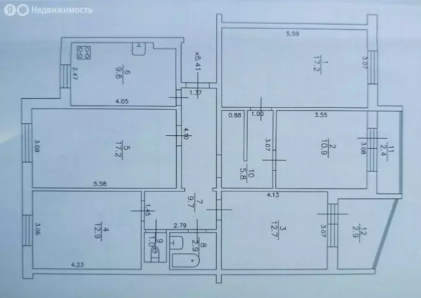 5-комнатная квартира: Казань, улица Бондаренко, 22 (99.9 м) - Фото 1