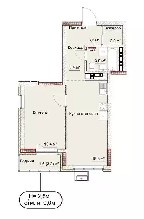 2-к кв. Удмуртия, Ижевск ул. Карла Либкнехта, 46 (46.4 м) - Фото 1