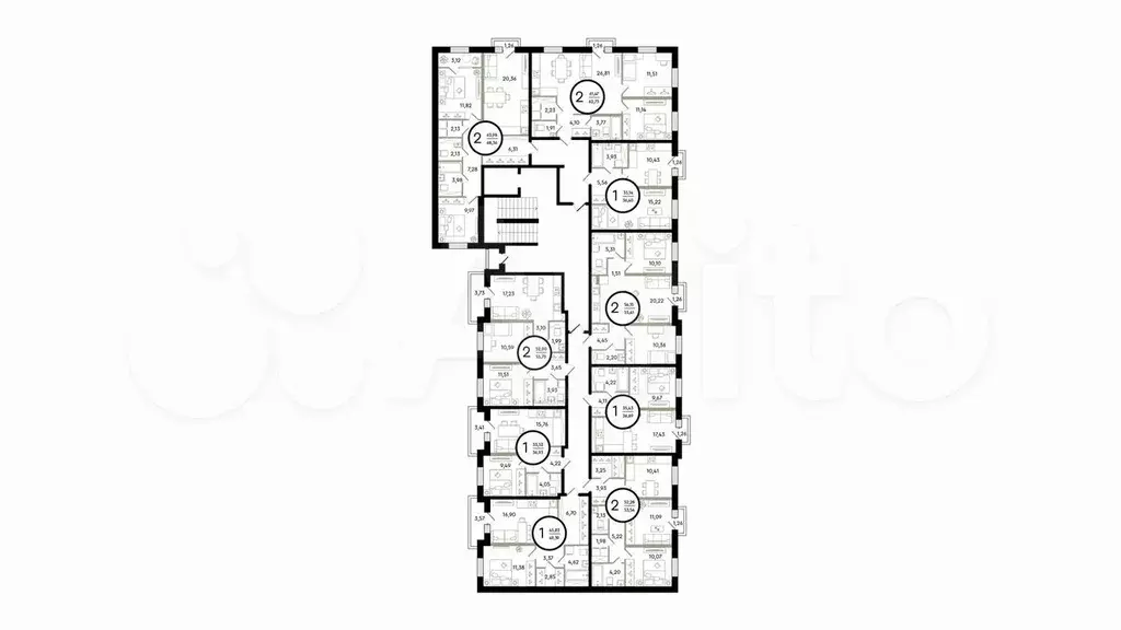 2-к. квартира, 68,4 м, 2/4 эт. - Фото 1