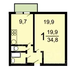 1-к кв. Москва Зеленоградская ул., 23К3 (34.7 м) - Фото 1