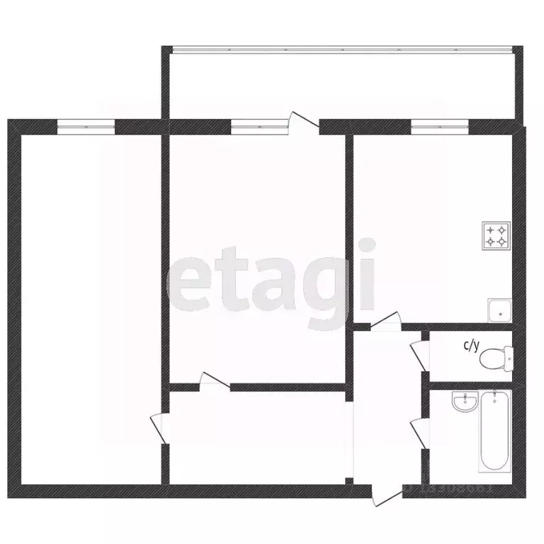 2-к кв. Томская область, Томск ул. Архитектора Василия Болдырева, 4 ... - Фото 1