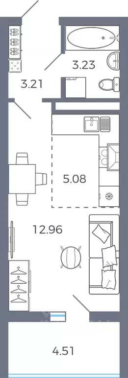 1-к кв. Самарская область, Волжский район, Лопатино с/пос, пос. ... - Фото 1