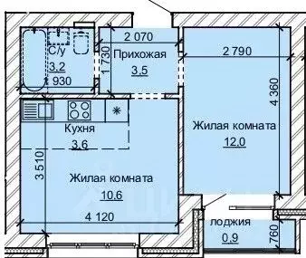 2-к кв. Алтайский край, Барнаул ул. Анатолия (33.8 м) - Фото 0