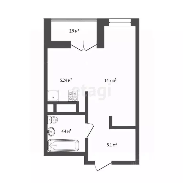 1-к кв. Тюменская область, Тюмень Холодильная ул., 31к1 (29.1 м) - Фото 2