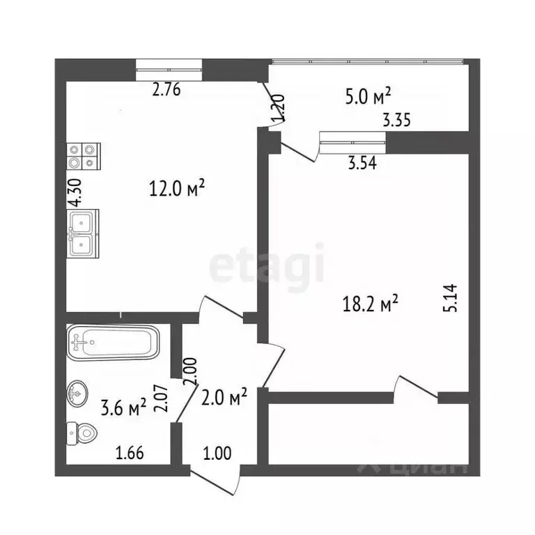 1-к кв. Ростовская область, Таганрог ул. Сергея Шило, 261 (36.0 м) - Фото 2