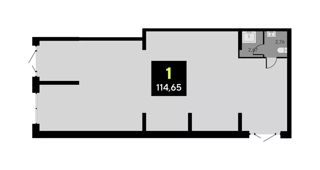 Помещение свободного назначения (114.65 м) - Фото 1