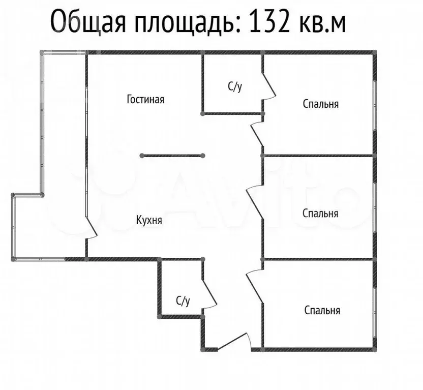 4-к. квартира, 132 м, 6/22 эт. - Фото 0