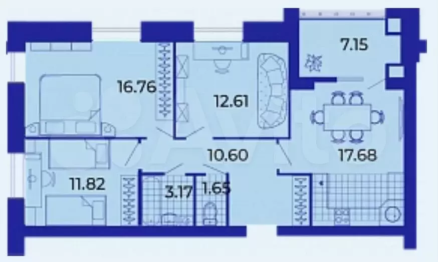 3-к. квартира, 81,4 м, 7/9 эт. - Фото 1