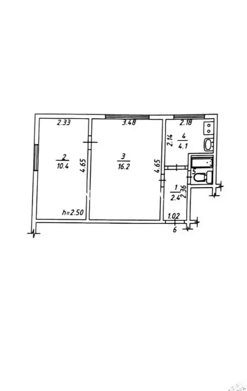 2-комнатная квартира: Мирный, улица Ленина, 20 (34.5 м) - Фото 1
