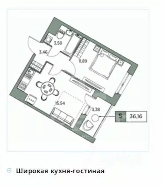 1-к кв. Санкт-Петербург ул. Русановская, 24 (36.16 м) - Фото 2