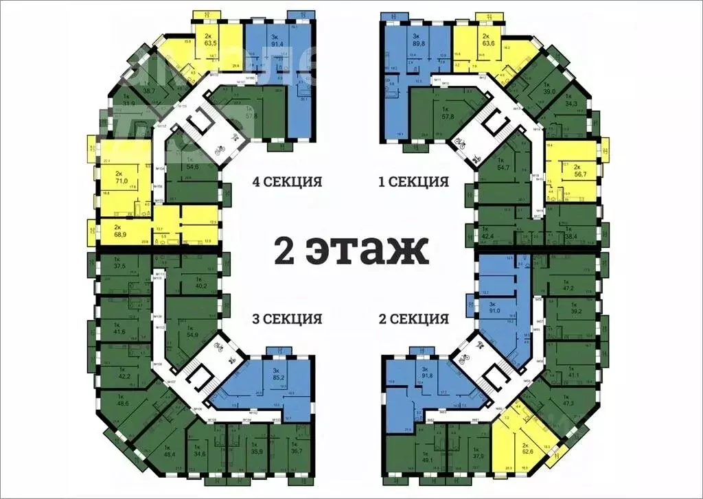 2-к кв. Вологодская область, Вологда ул. Чернышевского, 84Б (68.9 м) - Фото 1