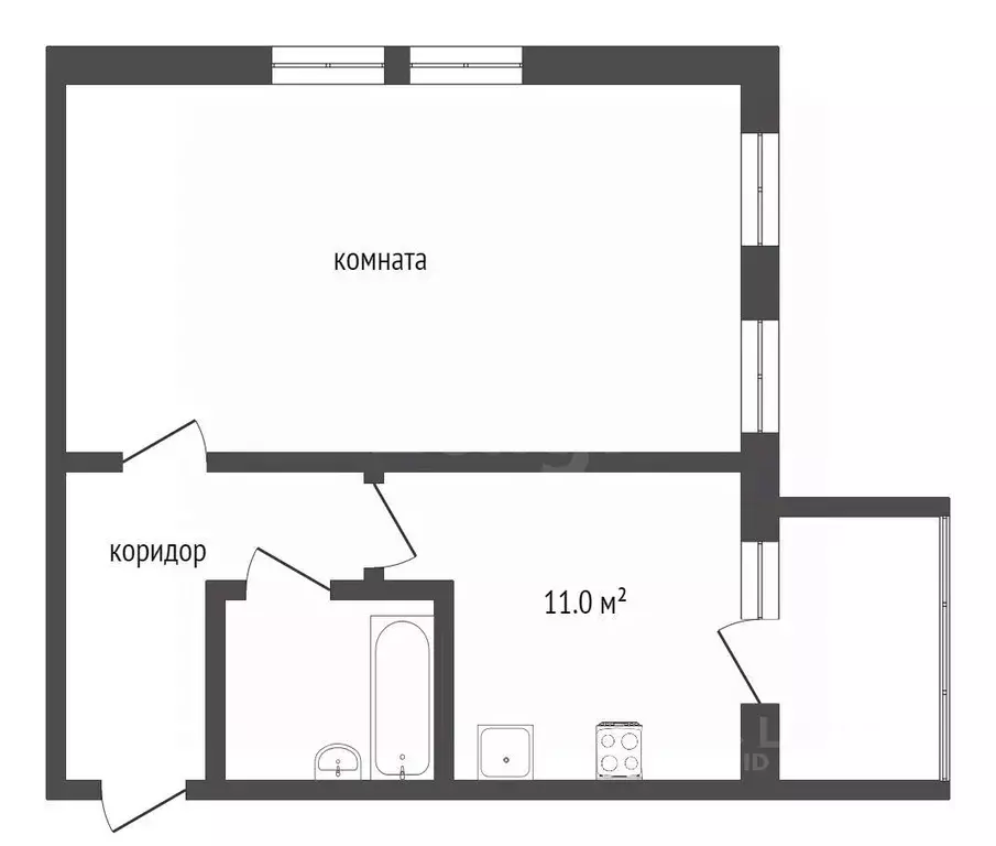 1-к кв. Вологодская область, Вологда ул. Чернышевского, 7А (50.0 м) - Фото 2