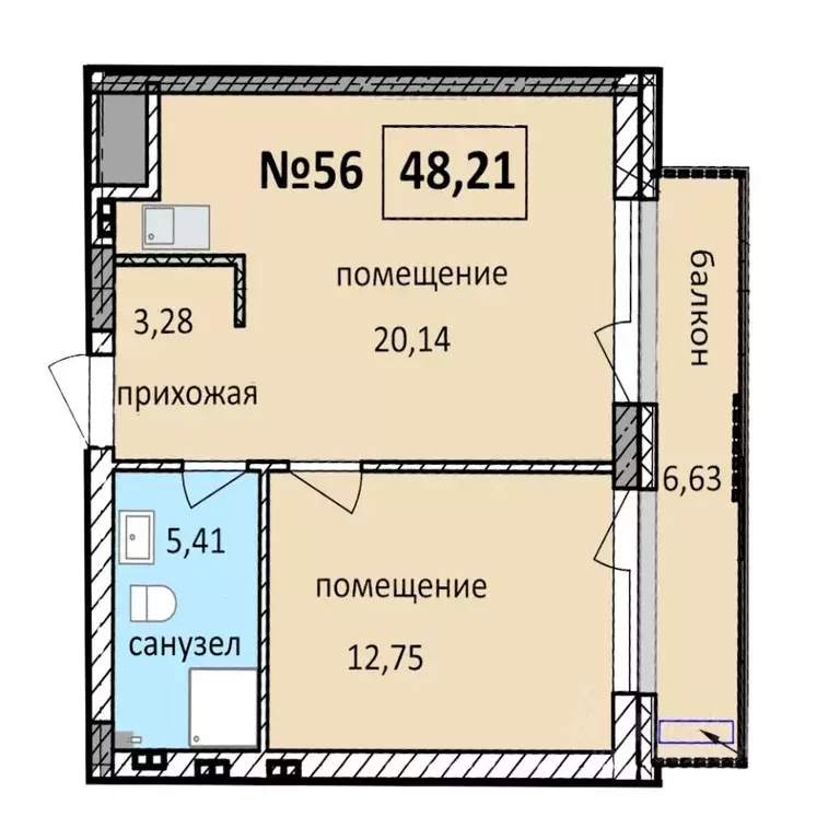 2-к кв. Калининградская область, Балтийск  (48.21 м) - Фото 0