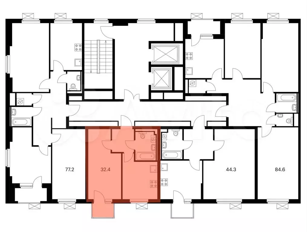 1-к. квартира, 32,4 м, 13/15 эт. - Фото 1