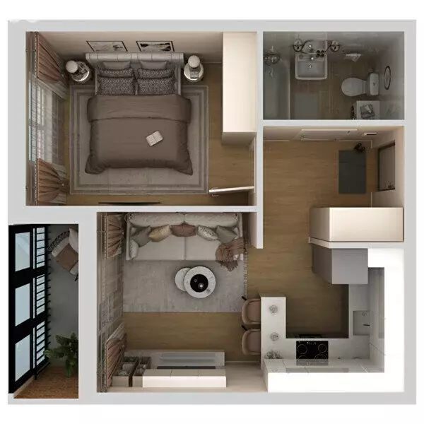 2-комнатная квартира: деревня Кондратово, Водопроводная улица, 5 (36.5 ... - Фото 2