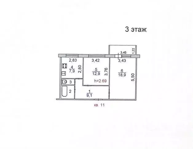 2-к кв. Ивановская область, Иваново Дюковская ул., 21 (52.0 м) - Фото 0